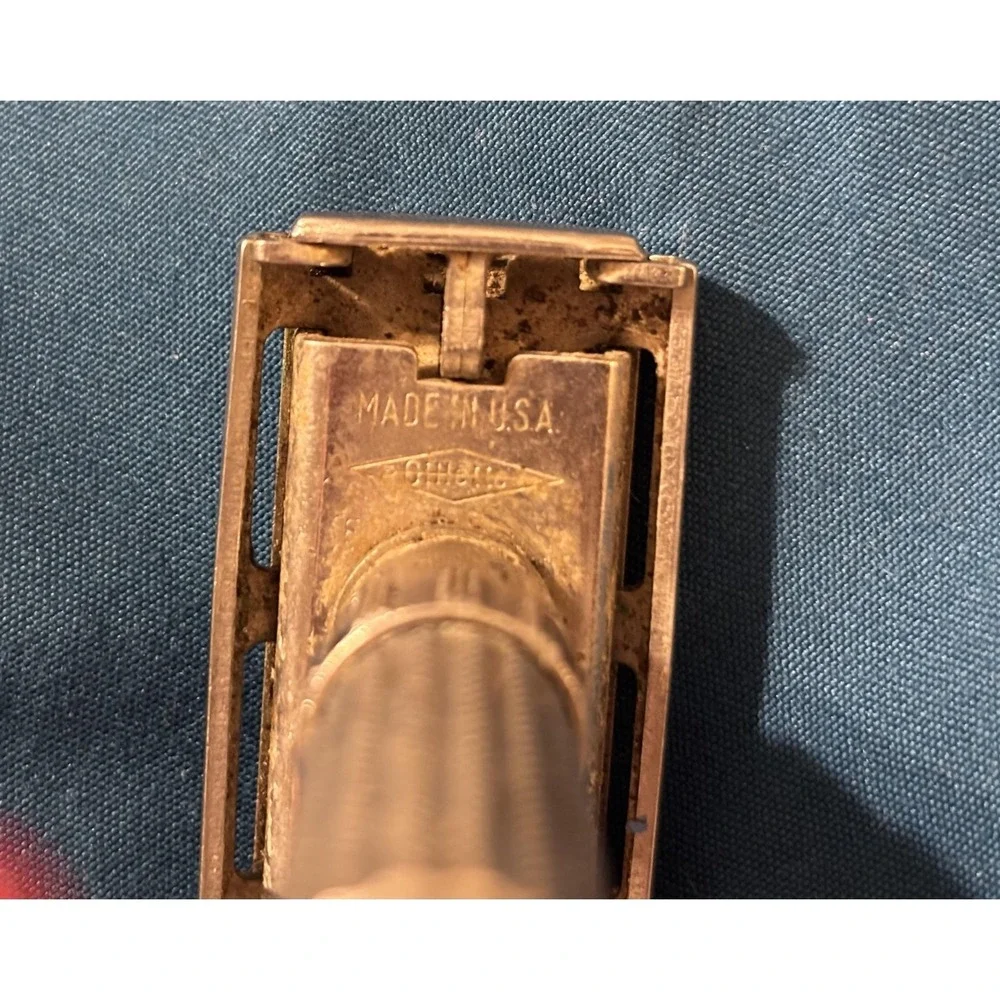 Vintage Gillette Fatboy Adjustable Safety Razor Metal Made In USA Double Edge